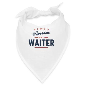 Kellner Beruf - Bandana - Weiß - Vorne