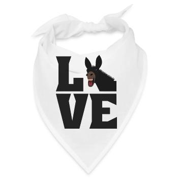LOVE Muli Esel Liebe Maultier Pferd - Bandana - Weiß - Vorne