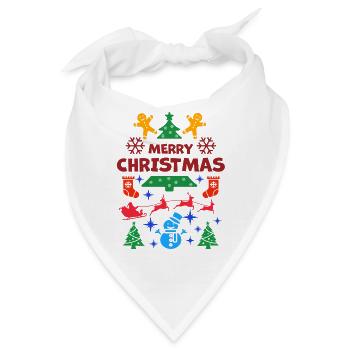 Weihnachten, Weihnachten, Weihnachten, Weihnachten - Bandana - Weiß - Vorne