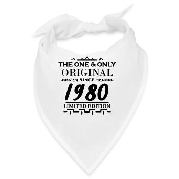 1980 - Baujahr 1980 - Jahrgang 1980 - Bandana - Weiß - Vorne