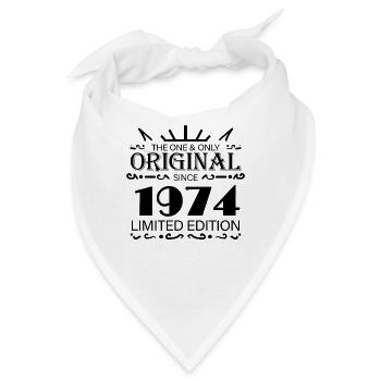 1974 - Baujahr 1974 - Jahrgang 1974 - Bandana - Weiß - Vorne