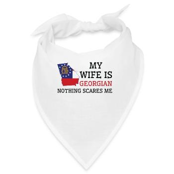 Nichts macht mir Angst Georgische Ehefrau Georgien - Bandana - Weiß - Vorne