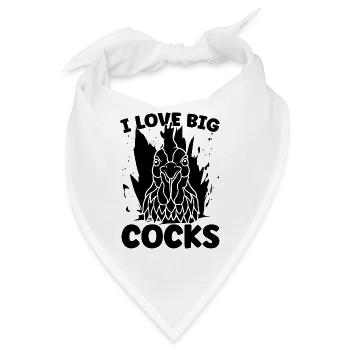 I Love Big Cocks Cock Chicken Lovers Cock Lover - Bandana - Weiß - Vorne