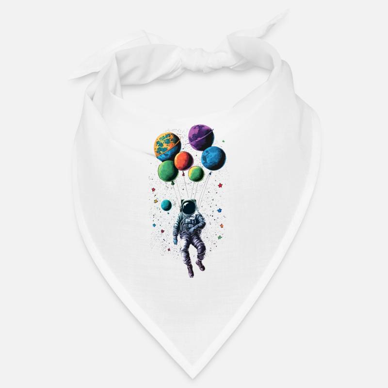 Astronaut Flying in Space On Balloons Bandana