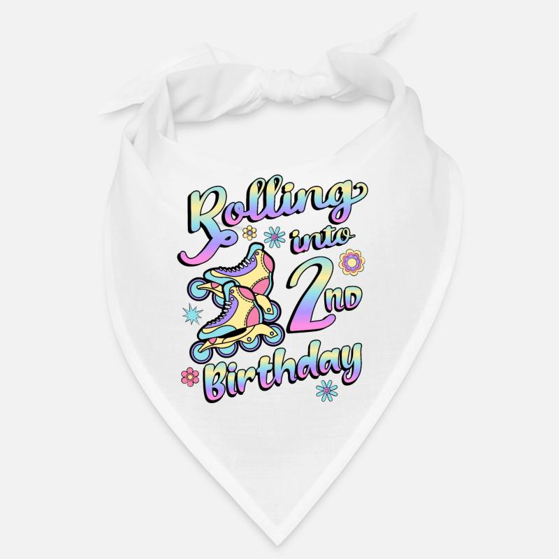 Rolling Into 2nd Birthday Roller Skater Inline Bandana