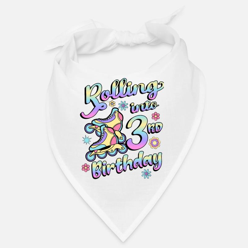 Rolling Into 3rd Birthday Roller Skater Inline Bandana
