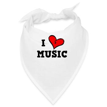 Ich mag Musik - Bandana - Weiß - Vorne