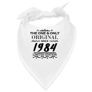1984 - Baujahr 1984 - Jahrgang 1984 - Bandana - Weiß - Vorne