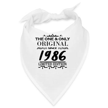 1986 - Baujahr 1986 - Jahrgang 1986 - Bandana - Weiß - Vorne