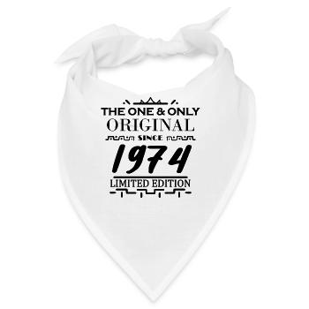 1974 - Baujahr 1974 - Jahrgang 1974 - Bandana - Weiß - Vorne