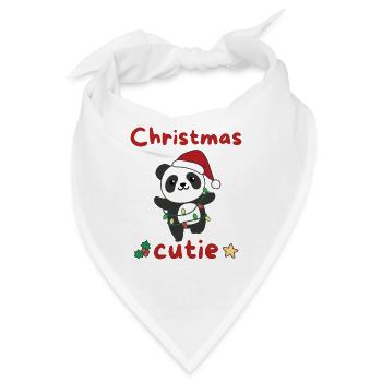 Panda Weihnachten Pandas Christmas Cutie - Bandana - Weiß - Vorne