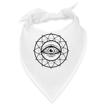 Bohemian Aesthetic Weirdcore Eyes - Bandana - Weiß - Vorne