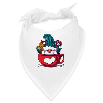 Weihnachtswichtel im Becher - Bandana - Weiß - Vorne