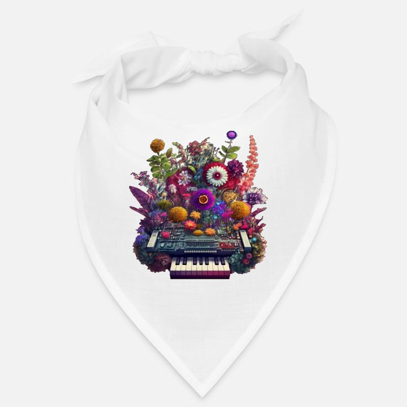 Floral Synthetizer Intricate Flower DJ Artwork Bandana