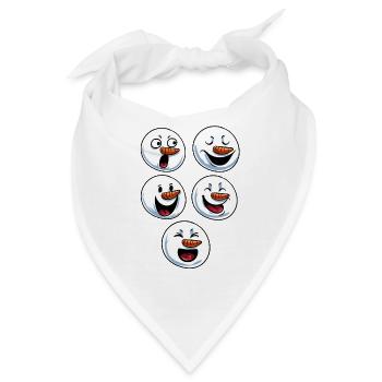 Schneemann Gesichter - Bandana - Weiß - Vorne