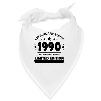 1990 - Jahrgang 1990 - Bandana - Weiß - Vorne