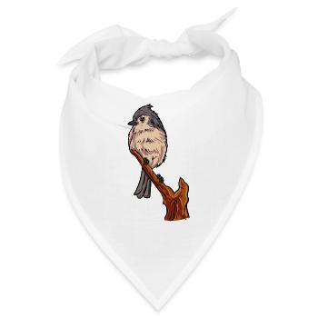 Meise Vogel - Bandana - Weiß - Vorne