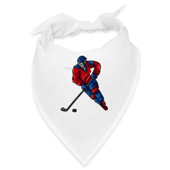 Eishockeyspieler Puck - Bandana - Weiß - Vorne