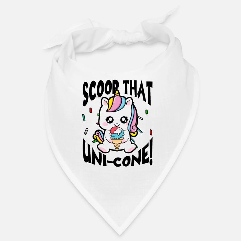 Regenbogen Niedliches Einhorn Eiscreme Liebhaber Bandana