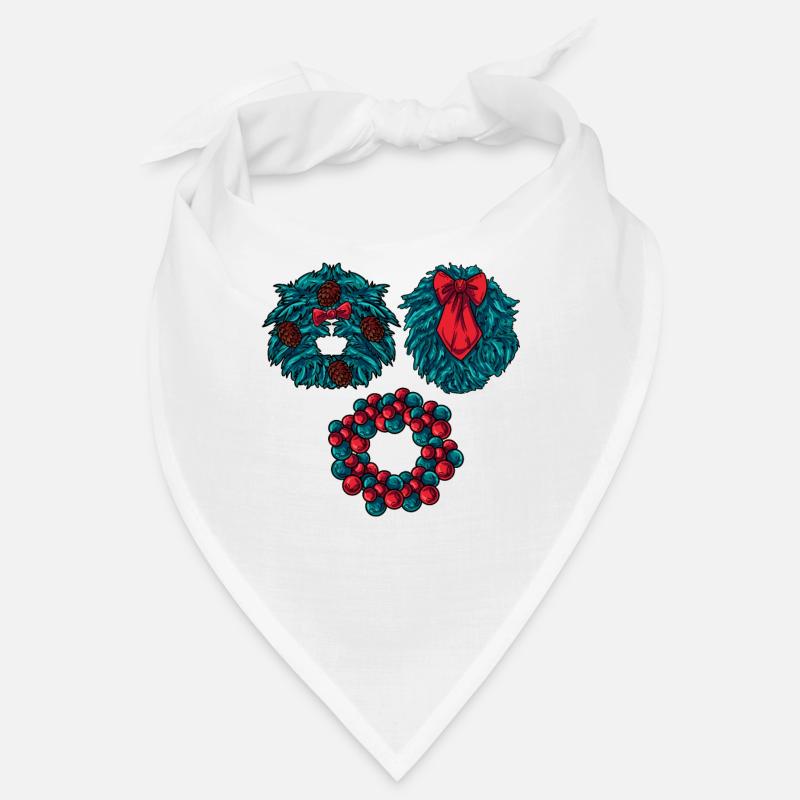 Three different Christmas wreaths Bandana