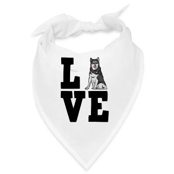Alaskan Malamute - Bandana - Weiß - Vorne