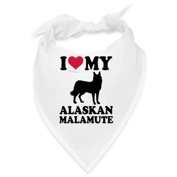 Alaskan Malamute - Bandana - Weiß - Vorne