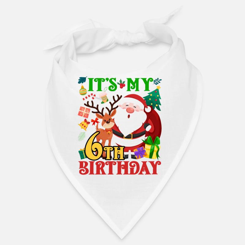 Es Ist Mein 6. Geburtstag Weihnachtsmann Bandana