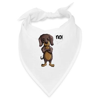 Sturkopf Dackel Hund sagt nein Geschenk - Bandana - Weiß - Vorne