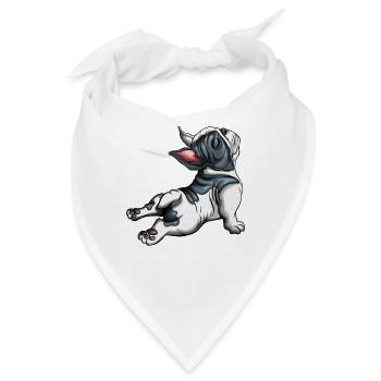 Schlafen Strecken Hund Süßes Hundeoutfit Mopswelpe - Bandana - Weiß - Vorne
