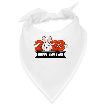 Frohes Neues Jahr, Frohes Neues Jahr, Neues Jahr, Neues Jahr - Bandana - Weiß - Vorne