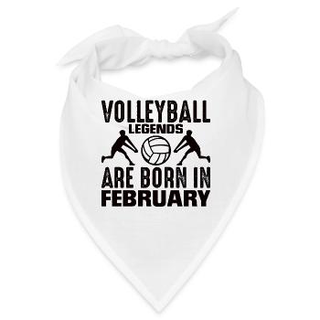 Volleyballer Geburtstag Februar Volleyballspieler - Bandana - Weiß - Vorne