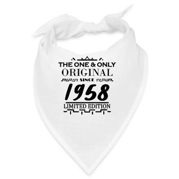 1958 - Baujahr 1958 - Jahrgang 1958 - Bandana - Weiß - Vorne