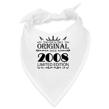 2008 - Baujahr 2008 - Jahrgang 2008 - Bandana - Weiß - Vorne