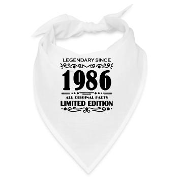 1986 - Jahrgang 1986 - Baujahr 1986 - Bandana - Weiß - Vorne