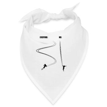 Schuss die Skipiste runter - Skifahrer Spruch - Bandana - Weiß - Vorne