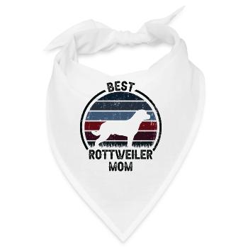 Hund Mom - Rottweiler - Bandana - Weiß - Vorne