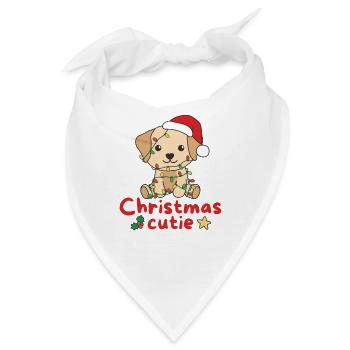 Labrador Weihnachten Hunde Christmas Cutie - Bandana - Weiß - Vorne