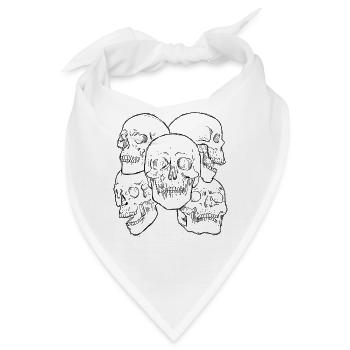 Art Academia Aesthetic Gothic Skull Goth Skulls - Bandana - Weiß - Vorne