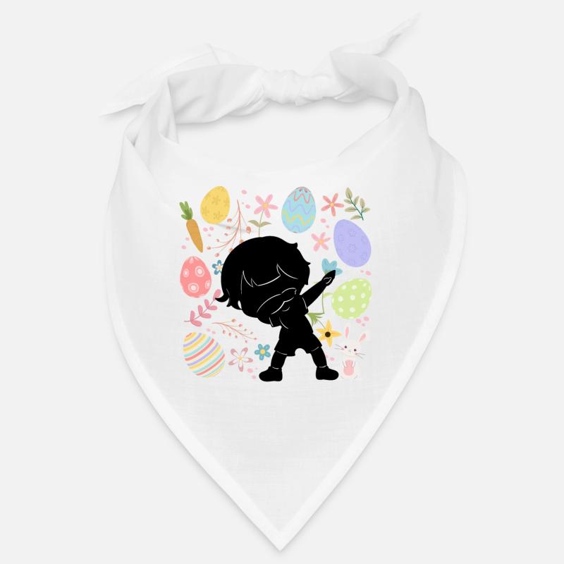 Silhouette Junge Bunte Eier Ostern Kostüm Urlaub Bandana