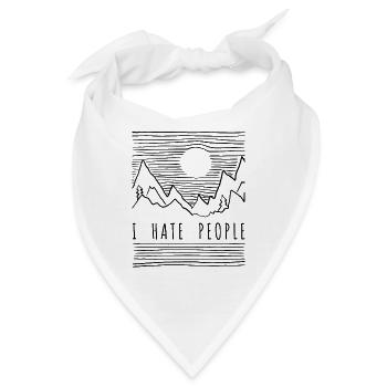 Berge Gebirge wandern klettern - I HATE PEOPLE - Bandana - Weiß - Vorne