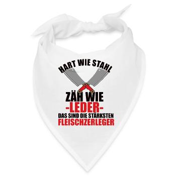 Fleischer Metzger Zerleger Schlachter - Bandana - Weiß - Vorne