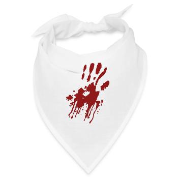 Blutige Hand Outfit - Bandana - Weiß - Vorne