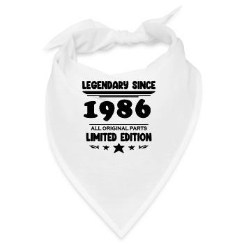 1986 - Jahrgang 1986 - Baujahr 1986 - Bandana - Weiß - Vorne