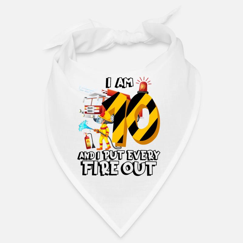 Feuerwehrauto Brandbekämpfung Ich Bin 10 Jahre Bandana