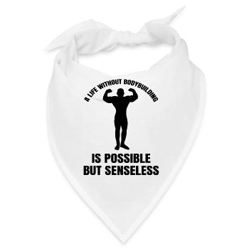 Bodybuilder Fitness Sportler Muskel Krafttraining - Bandana - Weiß - Vorne