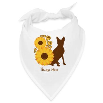Sonnenblumenmutter - Basenji - Bandana - Weiß - Vorne