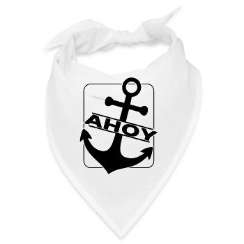 Ahoi Segeln Anker - Bandana - Weiß - Vorne