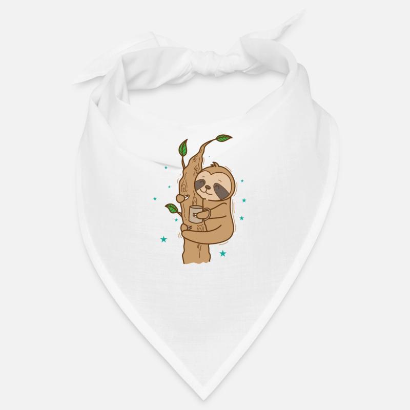Faultier mit Tasse Tee oder Kaffee faul Bandana