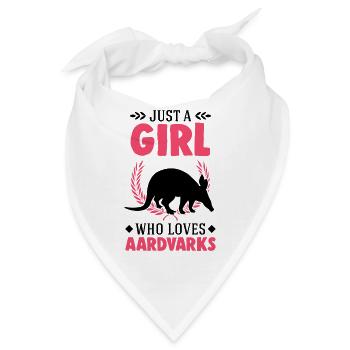 Erdferkel Mädchen Aardvark - Bandana - Weiß - Vorne