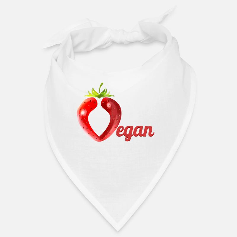 Fraise formant la lettre V pour végétalien Bandana